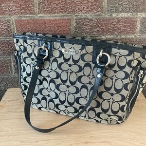 Tan & black coach purse